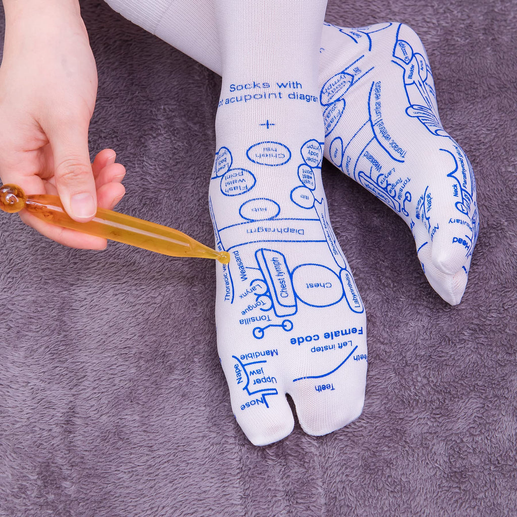 Acupressure Reflexology Foot Massager Socks with Massage Stick